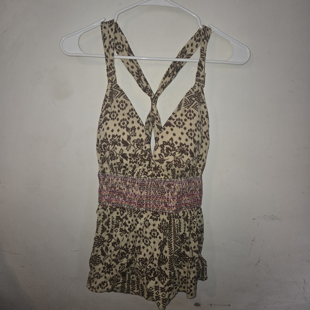 Kori Brown and Pink Patterned Tank Top